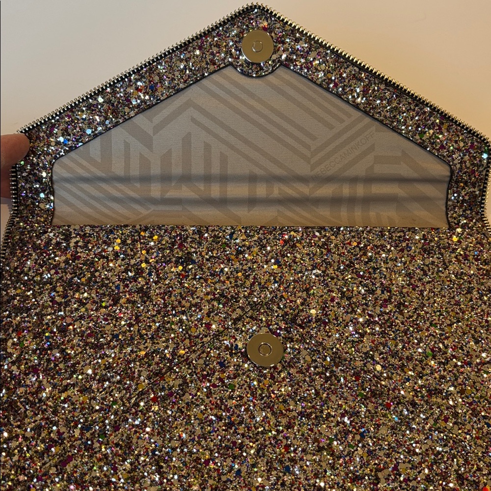 Rebecca Minkoff Glitter Envelope Clutch Like New - Picture 7 of 11